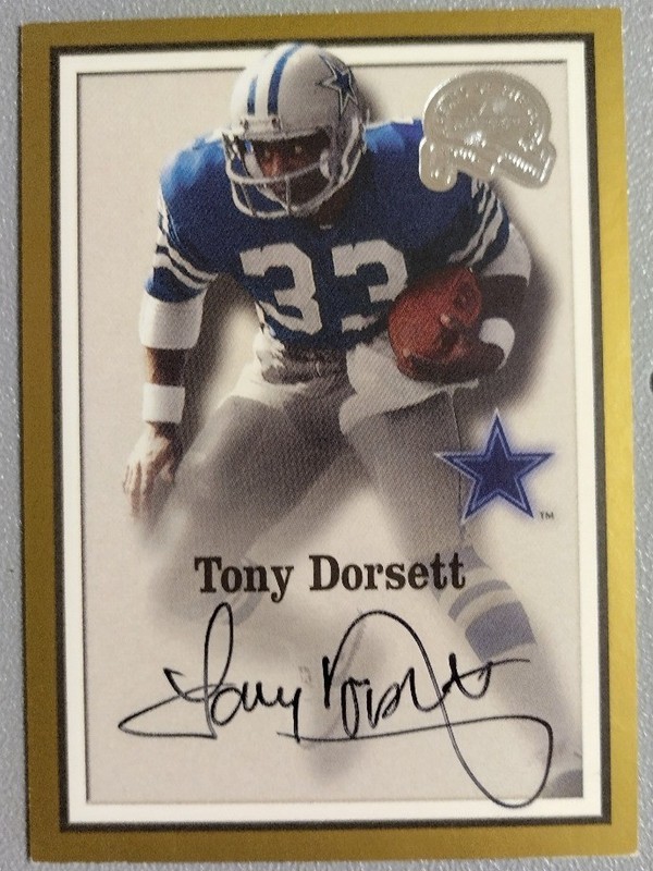 2000 Fleer GREATS of the GAME Auto TONY DORSETT Autograph Hard Signed