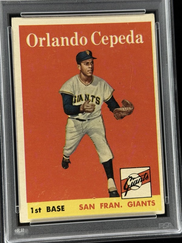 1958 Topps #343 Orlando Cepeda RC Vintage San Francisco Giants Rookie PSA 3 VG view 2