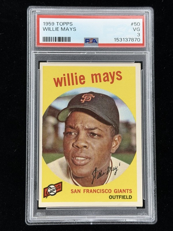 1959 Topps Baseball #50 Willie Mays San Francisco Giants PSA 3 VG Great Color