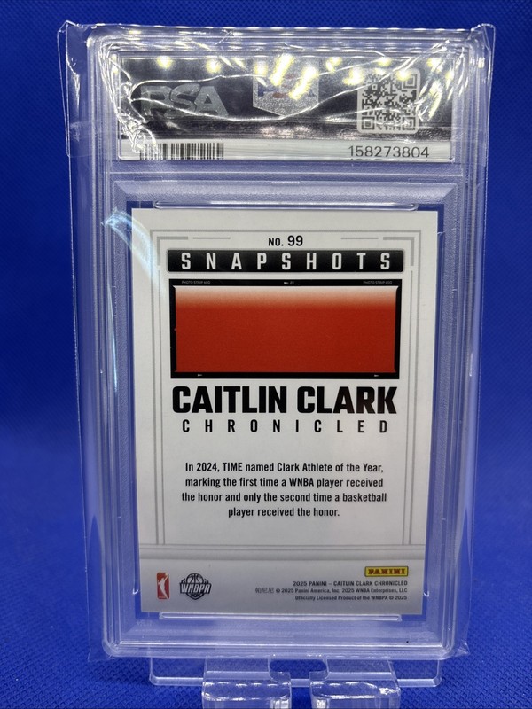 2025 Panini Caitlin Clark Chronicled - Snapshots Caitlin Clark #99 Holo PSA 9 view 2
