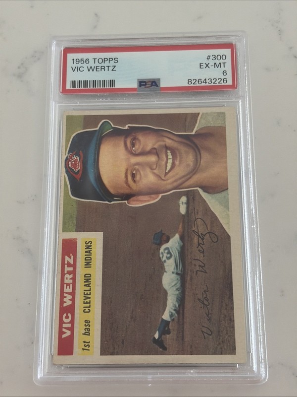 1956 Topps #300 Vic Wertz PSA 6 EX-MT view 1