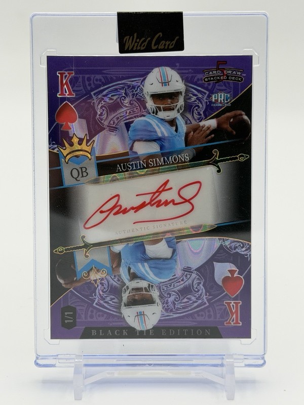 Wild Card 2026 Black Tie Edition Austin Simmons Football 1/1 Auto #SDPS-ASA