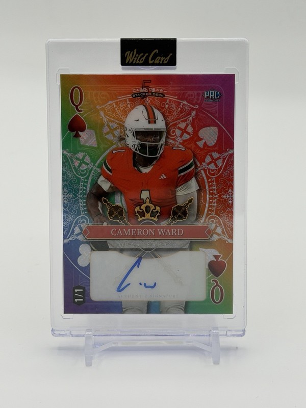Wild Card 5 Card Draw Stacked Deck Cameron Ward Football 1/1 Auto #SDHS-CWA