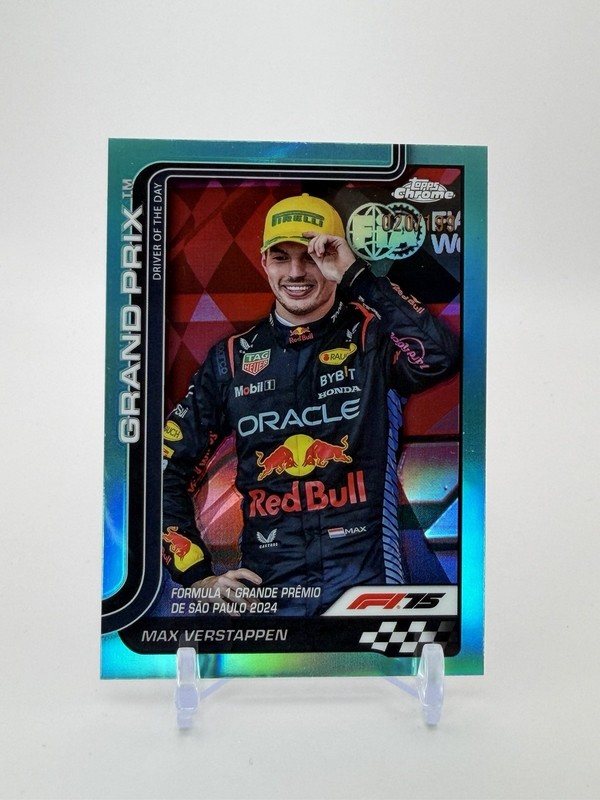 Max Verstappen 2025 Topps Chrome Formula 1 F1 Aqua Refractor /199 #142