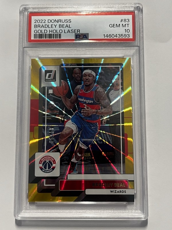 2022 Panini Donruss Bradley Beal Gold Holo Laser 06/10 PSA 10 POP 1