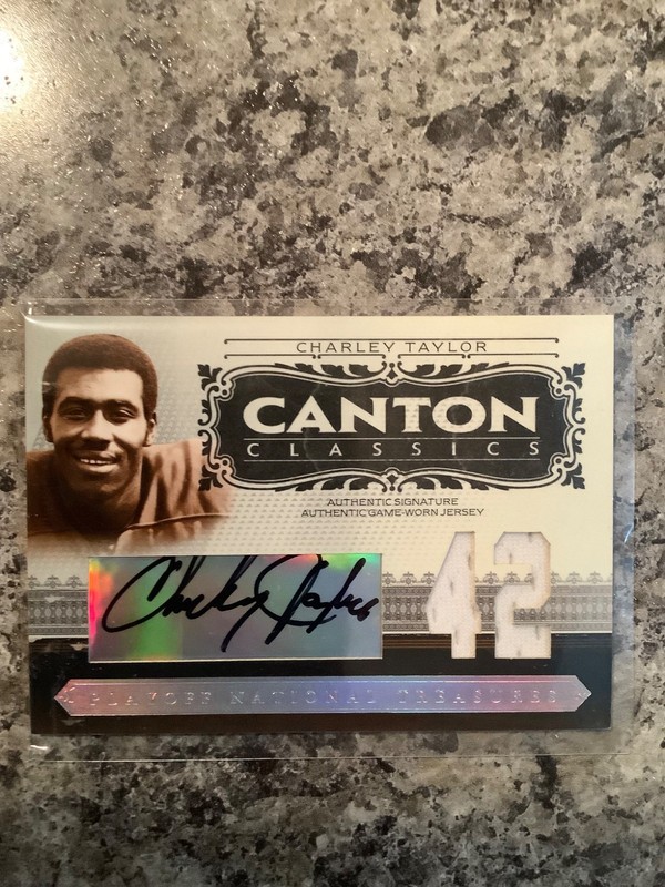 2006 National Treasures Charley Taylor Canton Classics Redskins HOF Auto Jersey