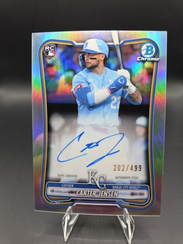 2026 Bowman Carter Jensen ON CARD Auto Autograph RC Refractor /499 Royals Rookie