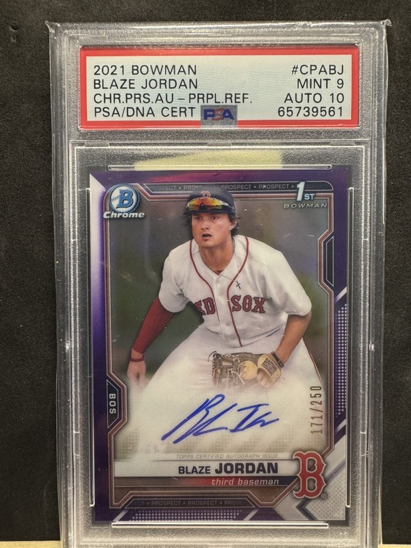 2021 Chrome Prospects Blaze Jordan Purple Refractor /250: PSA 9 AUTO 10🔥🔥