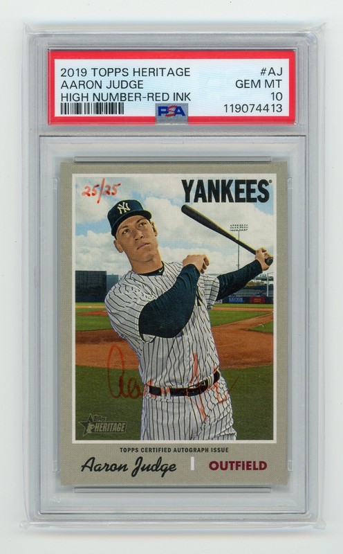PSA 10 - 2019 Topps Heritage High Number AARON JUDGE Real One Red Ink Auto 25/25