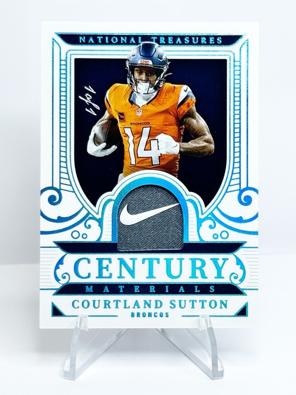 2025 National Treasures Courtland Sutton Century Materials 1/1 Nike Swoosh Patch