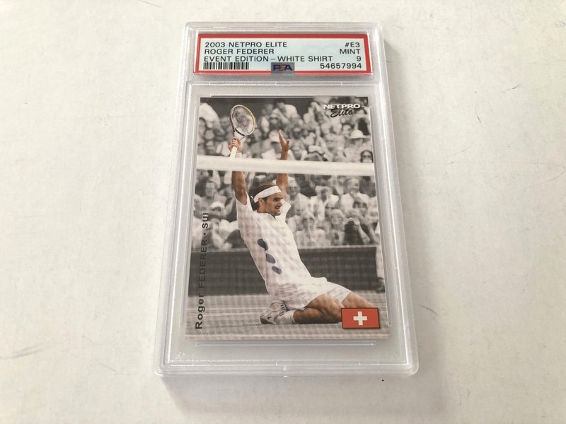 2003 NETPRO ELITE EVENT EDITION ROGER FEDERER #E3 SHORT PRINT RC PSA 9