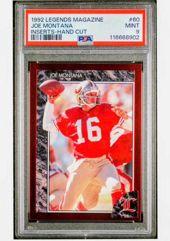  1992 LEGENDS JOE MONTANA PSA 9 POP 6 ONLY 2 HIGHER MAGAZINE INSERTS HANDCUT #60