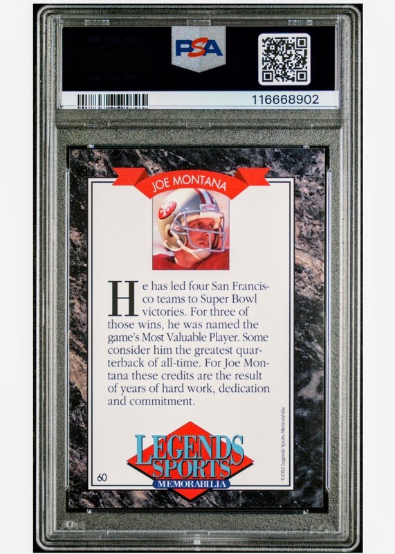  1992 LEGENDS JOE MONTANA PSA 9 POP 6 ONLY 2 HIGHER MAGAZINE INSERTS HANDCUT #60 view 2