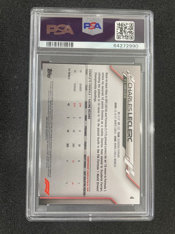 2020 Topps Chrome F1 Charles Leclerc Sapphire Edition PSA 10!! view 2