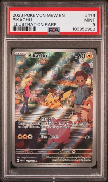 PSA 9 MINT Pikachu 173/165 Sv: Scarlet & Violet 151 Holo