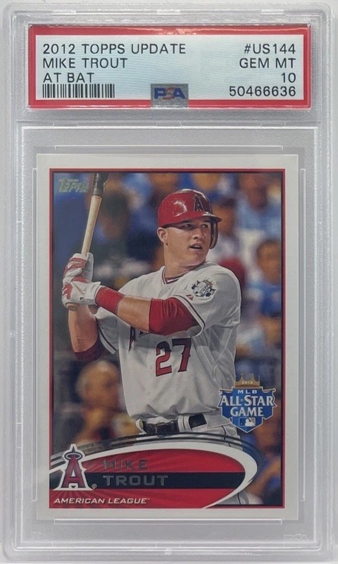 2012 Topps Update #US144 Mike Trout With Bat Angels RC Rookie PSA 10 GEM MINT