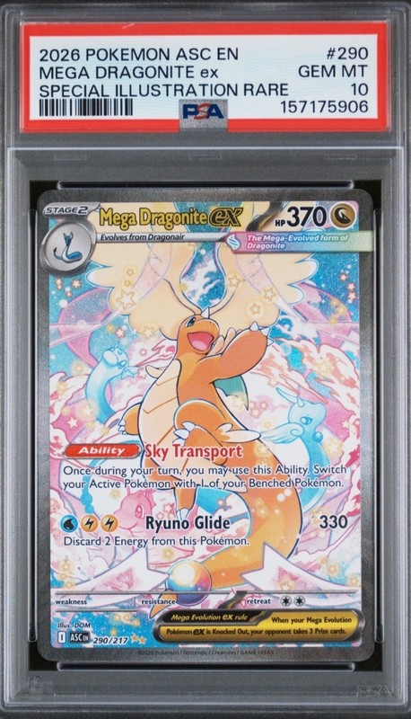 Pokemon 2026 Mega Dragonite ex 290/217 SIR Ascended Heroes GEM MINT PSA 10