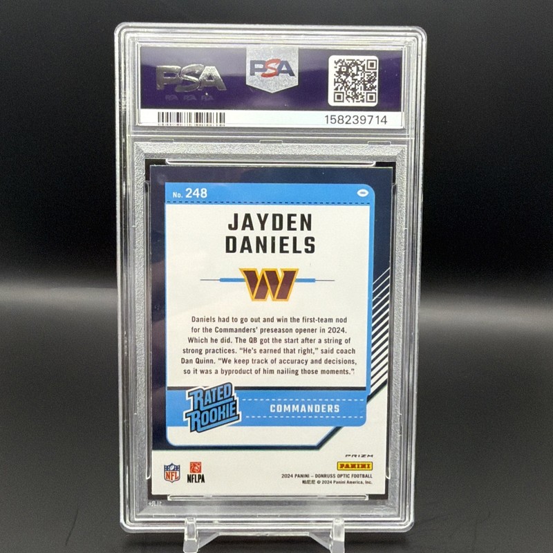 2024 Panini Donruss Optic - Rated Rookie Jayden Daniels #248 Holo Prizm (RC) view 2