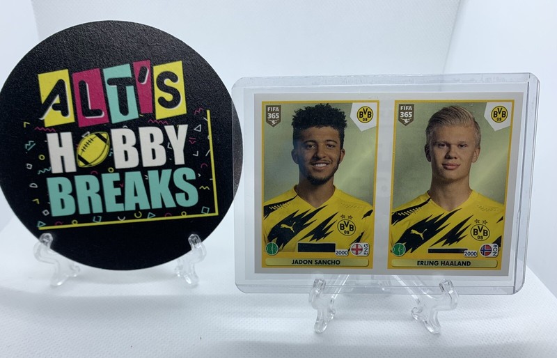 ERLING HAALAND RC + JADON SANCHO RC Panini FIFA 365 20/21 Rare European ROOKIE view 2