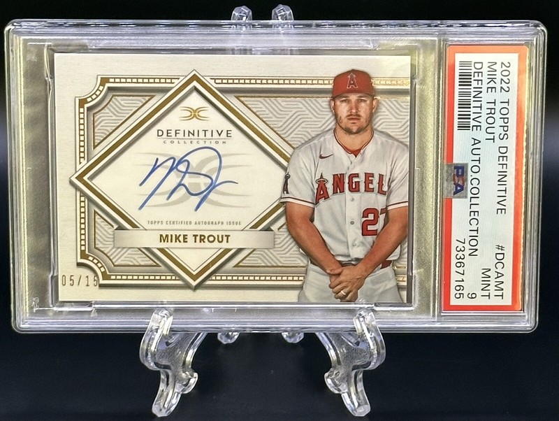 Mike Trout 2022 Topps Definitive - Definitive Auto Collection 05/15 PSA Mint 9!