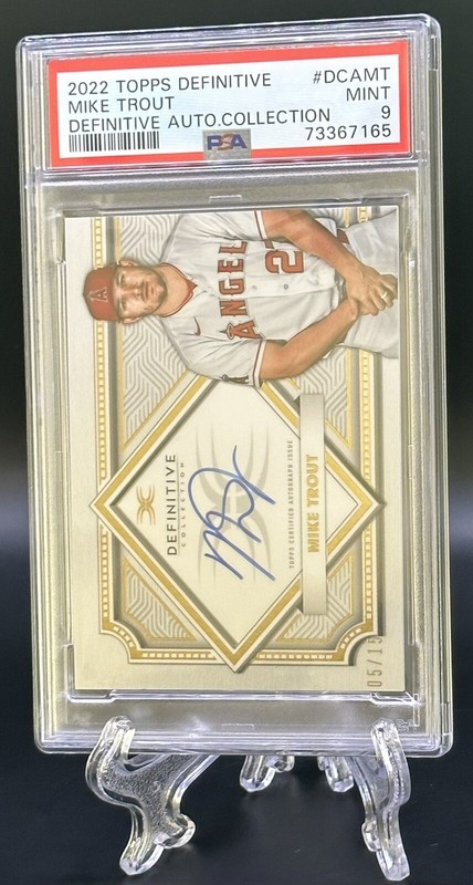 Mike Trout 2022 Topps Definitive - Definitive Auto Collection 05/15 PSA Mint 9! view 2