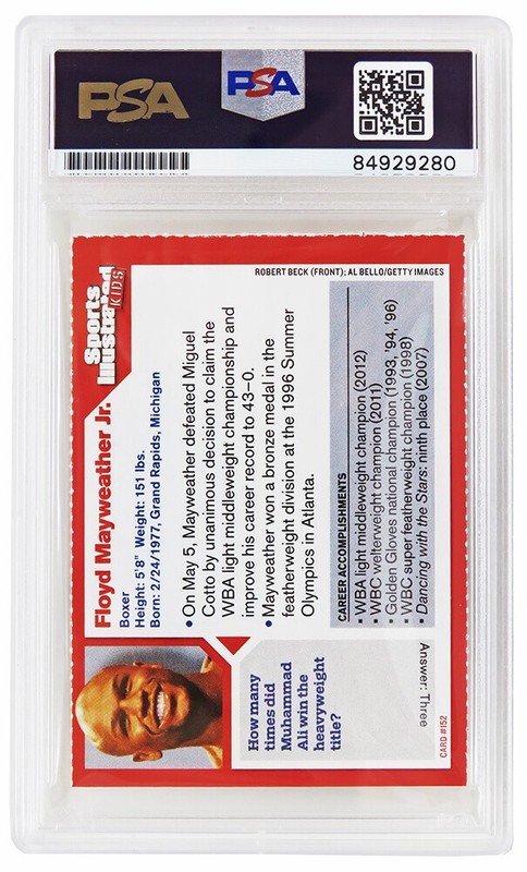 Floyd Mayweather Jr Signed 2012 Sports Illustrated Card #152 -(PSA Encapsulated) view 2