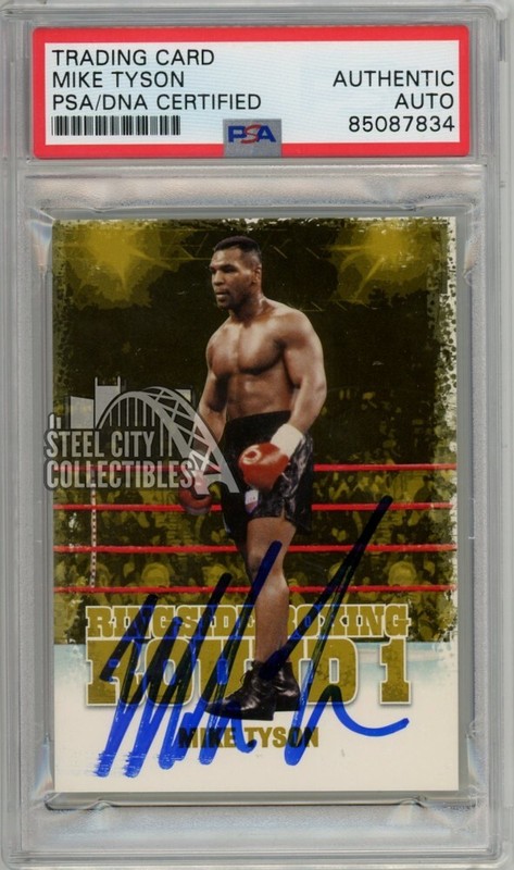 Mike Tyson 2010 Sport Kings Ringside Boxing Round 1 Gold Auto Card #37 PSA/DNA