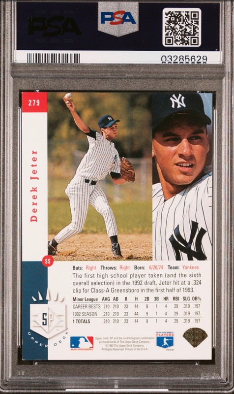 1993 SP — Derek Jeter — ROOKIE — PSA 8 — REHOLDER’d (11-11-23) view 2