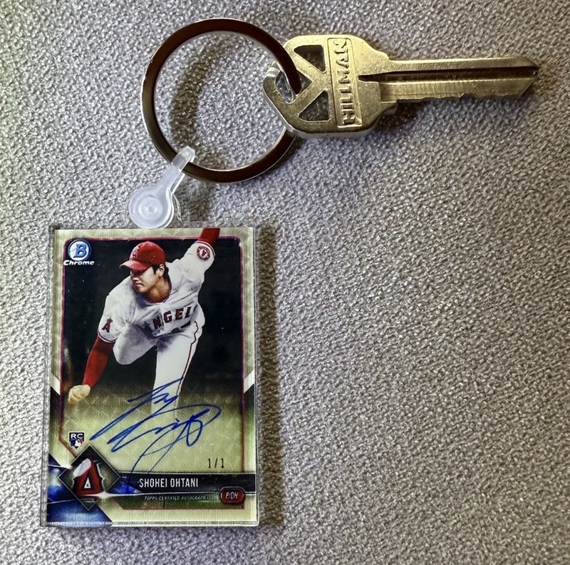 2018 Bowman Chrome 1/1 Shohei Ohtani Superfractor Auto Rookie Rc Keychain