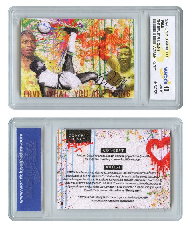 2024 PELE Soccer The Beautiful Game Diamond Dust Rency Card - Graded Gem-Mint 10