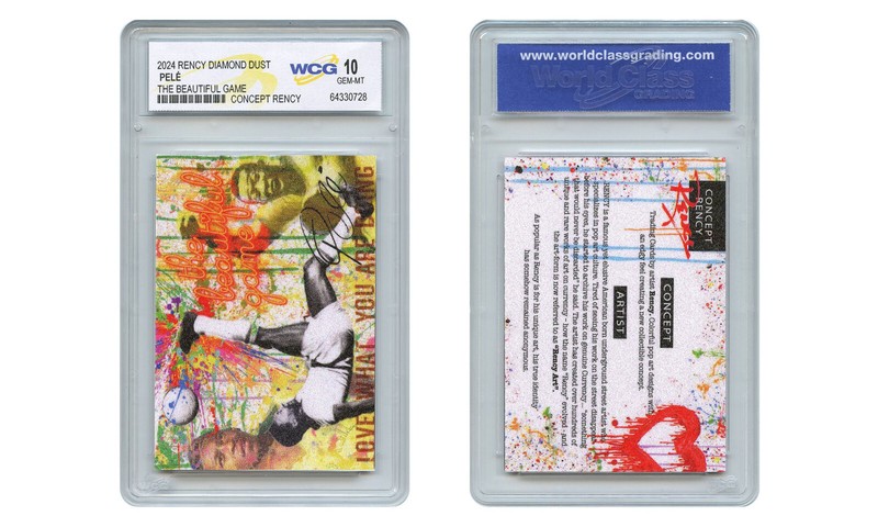 2024 PELE Soccer The Beautiful Game Diamond Dust Rency Card - Graded Gem-Mint 10 view 2