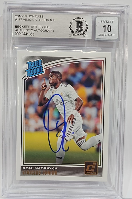 2018-19 Donruss Rated Rookie Vinicius Jr. Signed RC #177 BAS Auto Grade 10