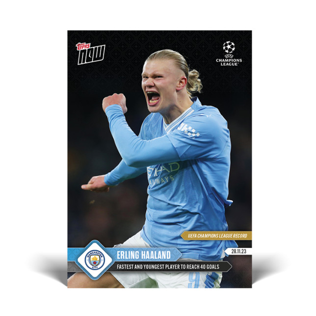 2023 TOPPS NOW #65 Erling Haaland Fastest / Youngest to 40 Goals Manchester City
