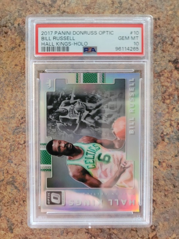 2017 Panini Donruss Optic Bill Russell, Hall Kings, Holo, PSA 10, GEM MINT view 2