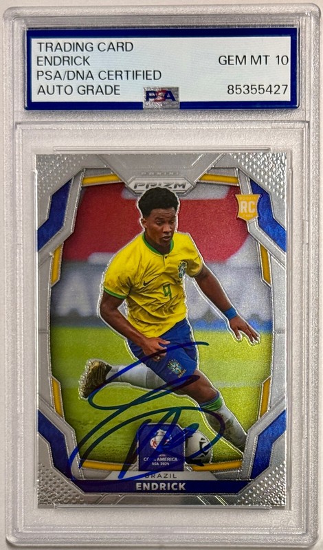 2024 Panini Prizm Copa America #24 Signed Endrick Rookie RC PSA GEM MT 10 Auto