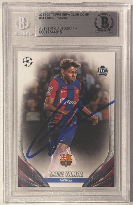 2023-24 Topps UCC #64 Lamine Yamal Signed Rookie RC Beckett BAS Authentic AUTO view 2