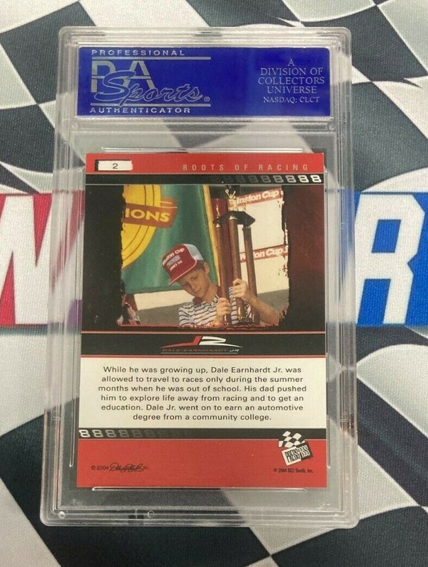 DALE EARNHARDT JR & SR 2004 Press Pass Roots Of Racing #2 PSA 9 MINT POP 9 💎   view 2