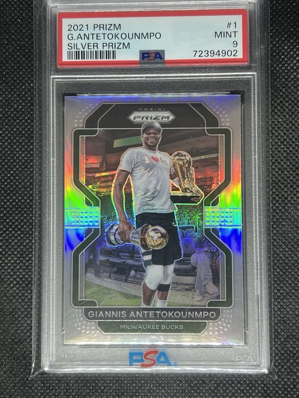 2021 Panini Prizm GIANNIS ANTETOKOUNMPO #1 SILVER PRIZM PSA 9 MINT Milwaukee