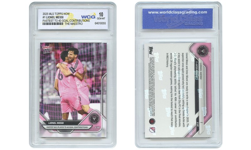 2025 MLS Topps Now LIONEL MESSI Fastest 40 Goal in History Card #1 - GEM-MINT 10