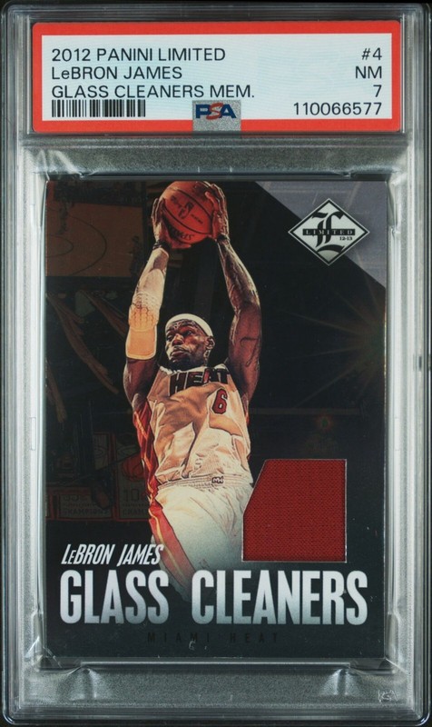 LeBron James PSA 7, 1 Higher 2012-13 Limited /99 Glass Cleaners Jersey #4