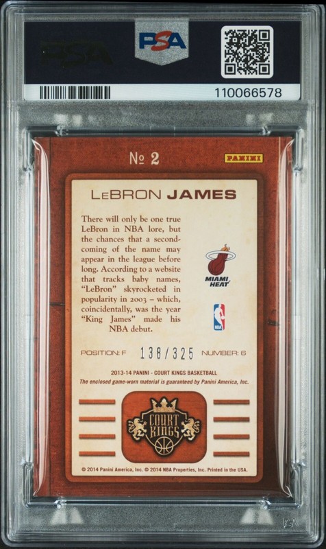 LeBron James PSA 7, 1 Higher 2012-13 Limited /99 Glass Cleaners Jersey #4 view 2