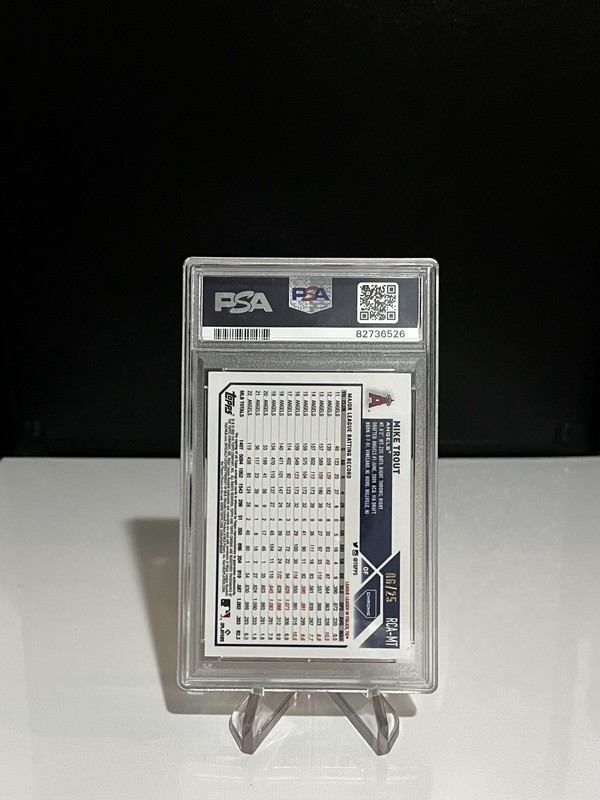 2023 Topps Chrome L/E  Mike trout Orange Logofractor Auto /25 PSA 10 #RCA-MT   view 2