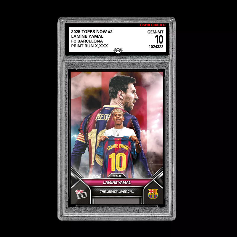 Graded 10 Lamine Yamal - 2025 TOPPS NOW #2 The Legacy Lives on Soccer RC Rookie