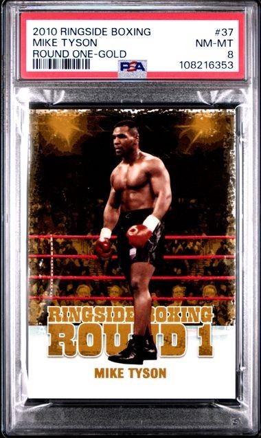 MIKE TYSON 2010 RINGSIDE BOXING ROUND ONE GOLD PARALLEL CARD #37 PSA 8