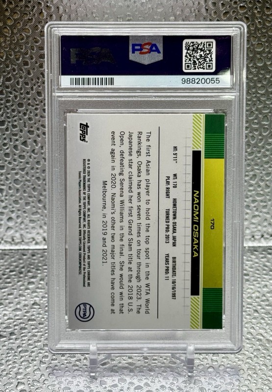 2024 Topps Chrome Naomi Osaka Orange Refractor #/25 PSA 10 view 2