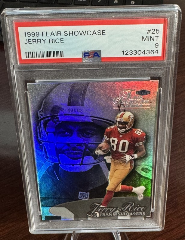 1999 FLAIR SHOWCASE #25 JERRY RICE 49ERS HOF PSA 9