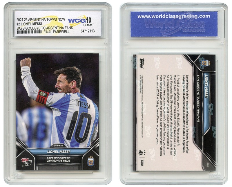 2024-25 Topps Now LIONEL MESSI Final Match with Argentina Card #2 - GEM-MINT 10