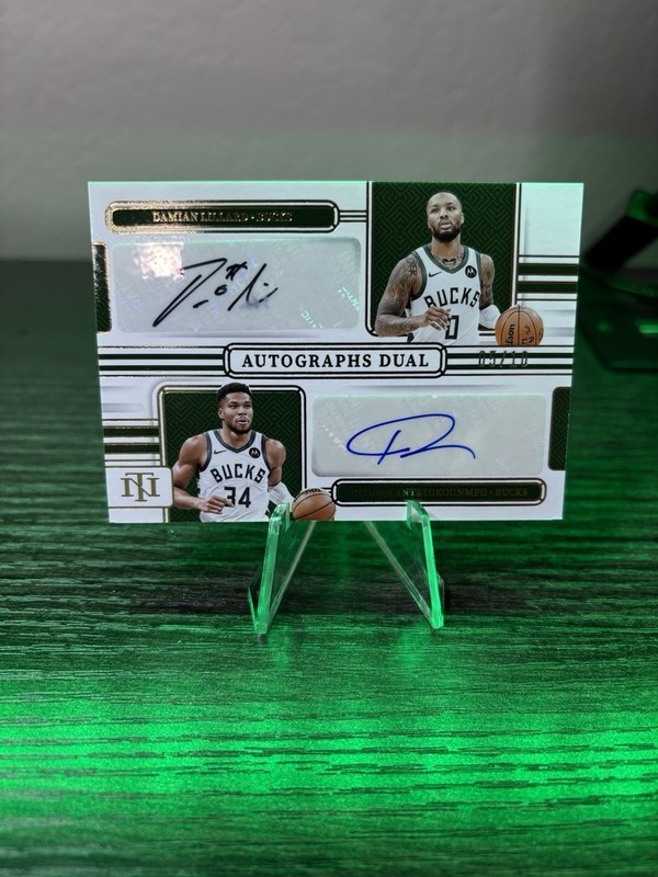 2024 National Treasures  - Giannis Antetokounmpo & Damien Lilard Dual  AUTO /10 