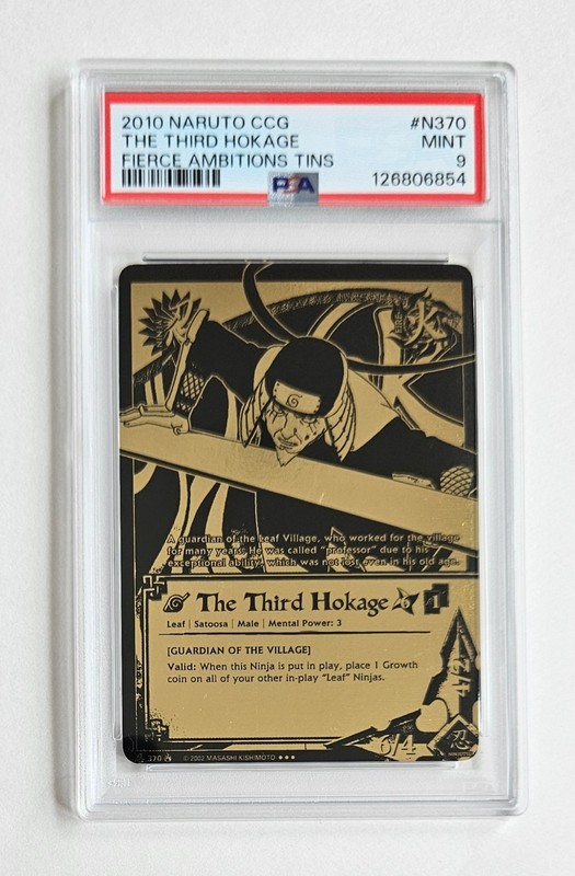 The Third Hokage PSA 9 Naruto CCG N370 Fierce Ambitions Tins Bandai 2010