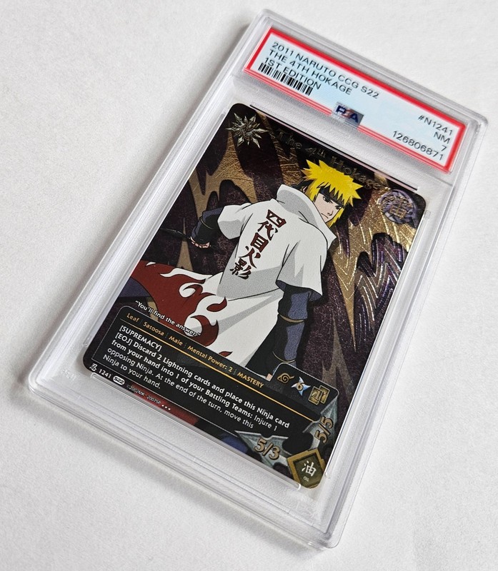 The 4th Hokage PSA 7 Naruto CCG N1241 1st Edition Super Rare Bandai 2011 view 2